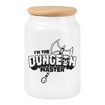 The Master of the Dungeon - Cookie Jar with Wooden Lid - white - Front