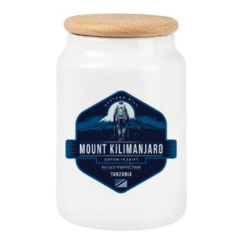 Mont Kilimandjaro , Tanzanie, randonnée - Boîte à biscuits avec couvercle en bois - blanc - Devant