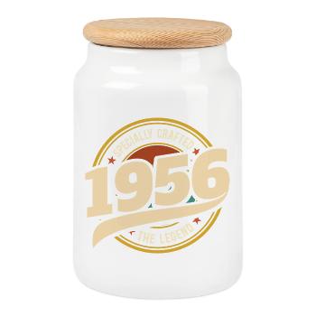 1956 Légende 70 Ans Anniversaire Homme - Boîte à biscuits avec couvercle en bois - blanc - Devant