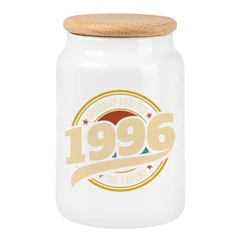 1996 Legend 30 Years Anniversary Man - Cookie Jar with Wooden Lid - white - Front