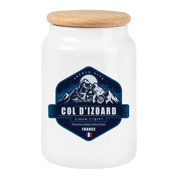 Col d’Izoard, French Alps, France - Cookie Jar with Wooden Lid - white - Front