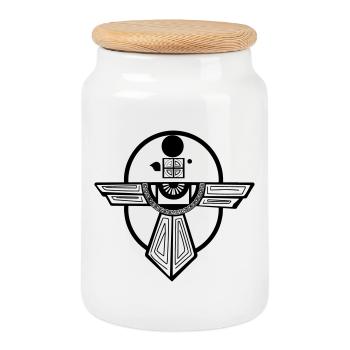 Uraltes Donnervogel-Totem-Design - Keksdose mit Holzdeckel - Weiß - Vorne