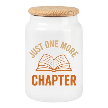 Illustration de livre avec un message inspirant - Boîte à biscuits avec couvercle en bois - blanc - Devant
