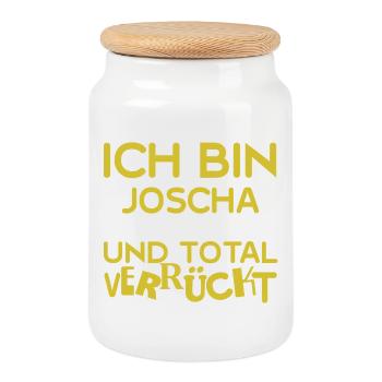 Joscha - Cookie Jar with Wooden Lid - white - Front