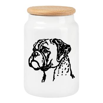 caleçon - Boîte à biscuits avec couvercle en bois - blanc - Devant