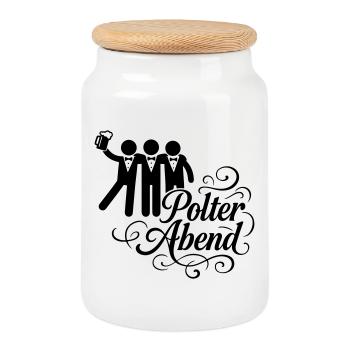 Bachelor party bachelor party - Cookie Jar with Wooden Lid - white - Front