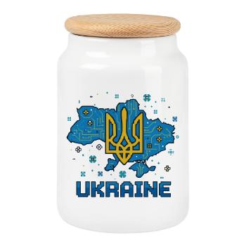 Circuit Ukraine Trident - Boîte à biscuits avec couvercle en bois - blanc - Devant