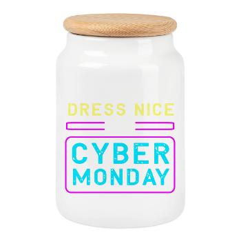 Virée shopping du Cyber Monday - Boîte à biscuits avec couvercle en bois - blanc - Devant