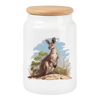 Wallabies Wallaby - Boîte à biscuits avec couvercle en bois - blanc - Devant