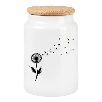 Dandelion Wishes & Freedom Blowing Seeds - Keksdose mit Holzdeckel - Weiß - Vorne