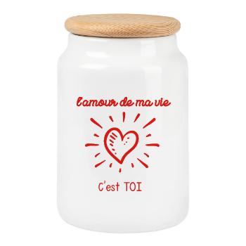 The Love of My Life It's You - Cookie Jar with Wooden Lid - white - Front