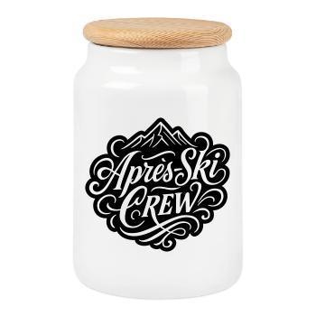 Soirée Après-Ski Crew - Boîte à biscuits avec couvercle en bois - blanc - Devant