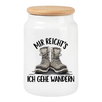 Duo de bottes à l’ombre randonnée groupe randonnée montagne - Boîte à biscuits avec couvercle en bois - blanc - Devant