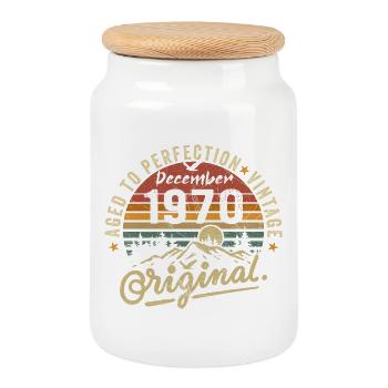 Legends were created in December 1970 - Cookie Jar with Wooden Lid - white - Front