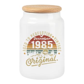 Legends were created in December 1985 - Cookie Jar with Wooden Lid - white - Front