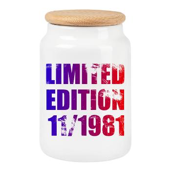 44e anniversaire Edition limitée 11/1981 - Boîte à biscuits avec couvercle en bois - blanc - Devant