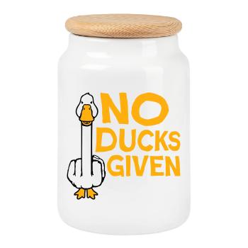 Gans No Ducks Given Mittelfinger Freche Ente Cool - Keksdose mit Holzdeckel - Weiß - Vorne