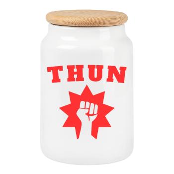 Tuna - Cookie Jar with Wooden Lid - white - Front