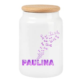 as fun - Cookie Jar with Wooden Lid - white - Front