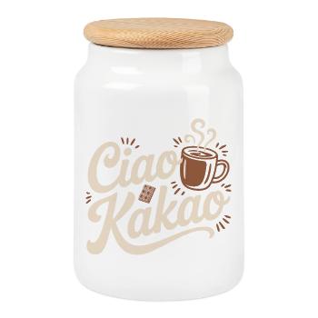 Ciao Cocoa Hot Chocolate Hot Chocolate Goodbye - Cookie Jar with Wooden Lid - white - Front
