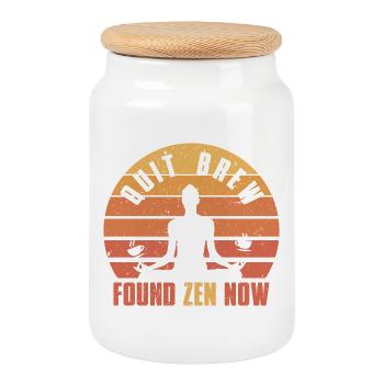 Coffee Withdrawal Ex-Coffee Drinker Quit Brew - Cookie Jar with Wooden Lid - white - Front