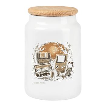 Retro Nostalgia – I Was So Young Tee - Cookie Jar with Wooden Lid - white - Front