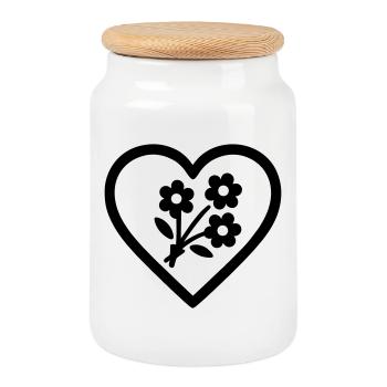 Heart + Florist – Super Florist - Cookie Jar with Wooden Lid - white - Front