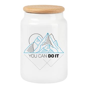 You Can Do It - Keksdose mit Holzdeckel - Weiß - Vorne