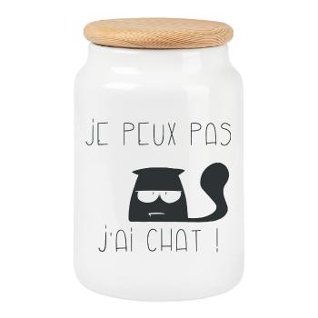 Je peux pas j'ai chaut blazé - Boîte à biscuits avec couvercle en bois - blanc - Devant