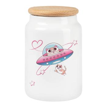 Cadeau Amour Infini Chien Fidélité Maître - Boîte à biscuits avec couvercle en bois - blanc - Devant