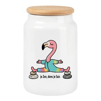 Yoga Ich Zen, also bin ich - Keksdose mit Holzdeckel - Weiß - Vorne
