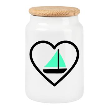Cuore Vela – Passione Navigazione - Keksdose mit Holzdeckel - Weiß - Vorne