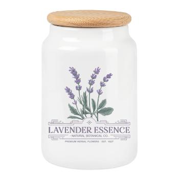 Lavendel Vintage - Keksdose mit Holzdeckel - Weiß - Vorne
