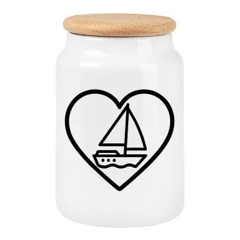 Cuore Vela – Passione Navigazione - Keksdose mit Holzdeckel - Weiß - Vorne