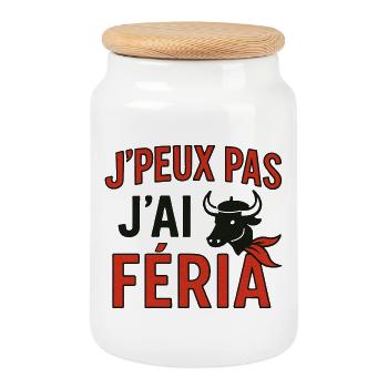 J'peux pas, j'ai féria - Boîte à biscuits avec couvercle en bois - blanc - Devant