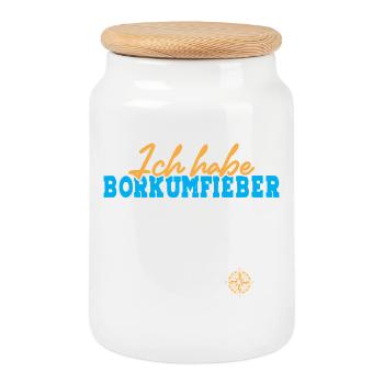 Nordsee Urlaub ICH HABE BORKUM FIEBER Lustiges - Keksdose mit Holzdeckel - Weiß - Vorne