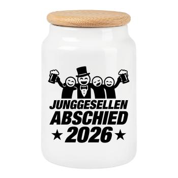 Junggesellenabschied 2026 Jga Party - Keksdose mit Holzdeckel - Weiß - Vorne