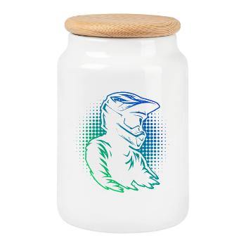 Pure motocross focus - Cookie Jar with Wooden Lid - white - Front