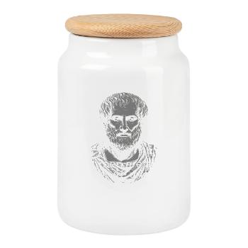 Citation classique d’Aristote sur la mélancolie - Boîte à biscuits avec couvercle en bois - blanc - Devant