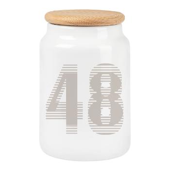 48 Racing Number – Motorsport Passion - Cookie Jar with Wooden Lid - white - Front