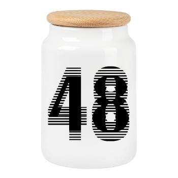 48 Racing Number – Motorsport Passion - Cookie Jar with Wooden Lid - white - Front
