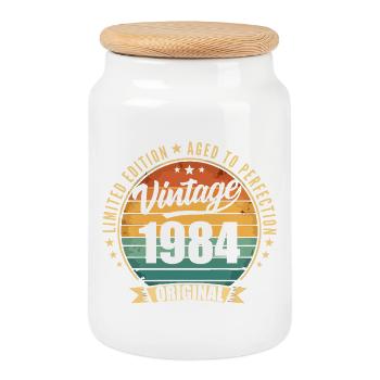 1984 Anniversary Limited Edition - Cookie Jar with Wooden Lid - white - Front