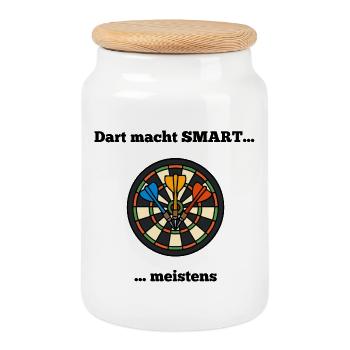 Colorful dartboard with arrows - Cookie Jar with Wooden Lid - white - Front