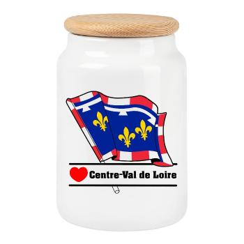 Centre-Val de Loire Love - Boîte à biscuits avec couvercle en bois - blanc - Devant