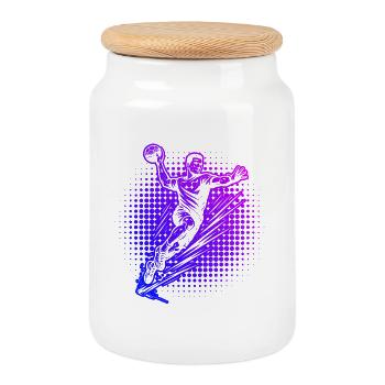 Déclaration pour tout le handball masculin - Boîte à biscuits avec couvercle en bois - blanc - Devant