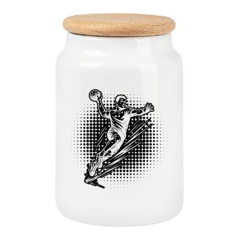 Amateurs de handball, écoutez ! Déclaration simple pour - Boîte à biscuits avec couvercle en bois - blanc - Devant