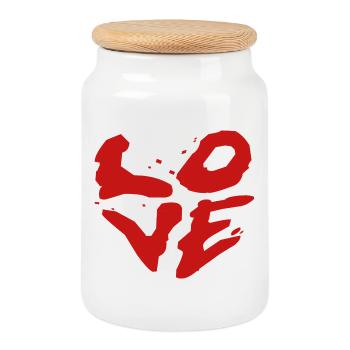 Love Brush Style - Street Art - Cookie Jar with Wooden Lid - white - Front