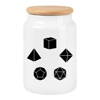 Pen&Paper Dice Set - Keksdose mit Holzdeckel - Weiß - Vorne