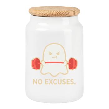 Ascenseur fantôme sans excuses - Boîte à biscuits avec couvercle en bois - blanc - Devant