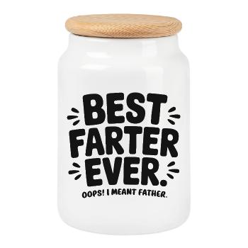 Meilleur Pet de tous les temps Oups Je voulais dire Père Lustiger - Boîte à biscuits avec couvercle en bois - blanc - Devant